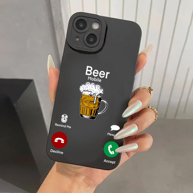 Чехол для телефона Samsung Galaxy S24 S23 Ultra S22 Plus S21 FE A14 A15 A34 A35 A54 A33 A52 A53 Забавный пивной звонок силиконовый мягкий чехол