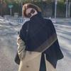 2024 Южная Корея Женская шаль с высоким воротником накидка: Уютный вязаный зимний плащ