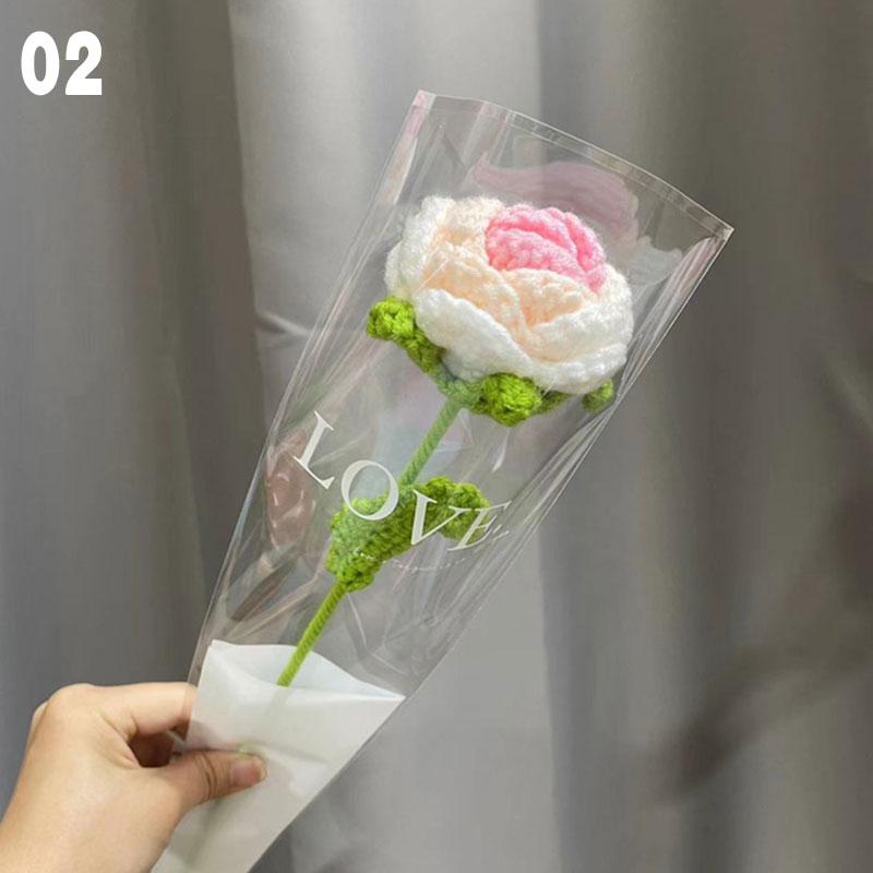 1 шт. свадебное украшение ручной вязки цветок роза тюльпаны букет искусственных цветов вязаный букет