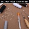 Basic Leather Sewing Tool Leather Working Tool with Sewing Needle Waxed Thread Stitching Awls Leather Repair Set