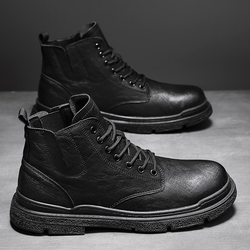 2024 новые мужские ботинки высокие мотоциклетные ботинки модная кожаная обувь повседневные уличные ботильоны мужские кроссовки Bota Masculina