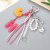 Keychain Heart Pendant Key Ring Korean Style Y2k Bag Pendant Sweet Braided Rope Bag Charm  Couple
