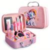 Girl Pink Unicorn Makeup Set with Box - Plastic Cosmetic Set, Non-Edible Toy Beauty Tools, Dress Up Travel Bags, Birthday, Christmas, Halloween,
