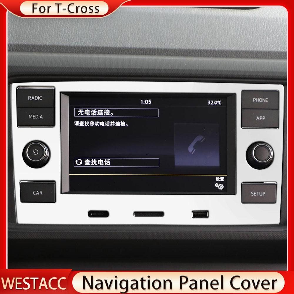 3 шт. Накладка на рамку панели GPS-навигации автомобиля для Volkswagen VW T-Cross Tcross 2018 - 2023 Интерьер