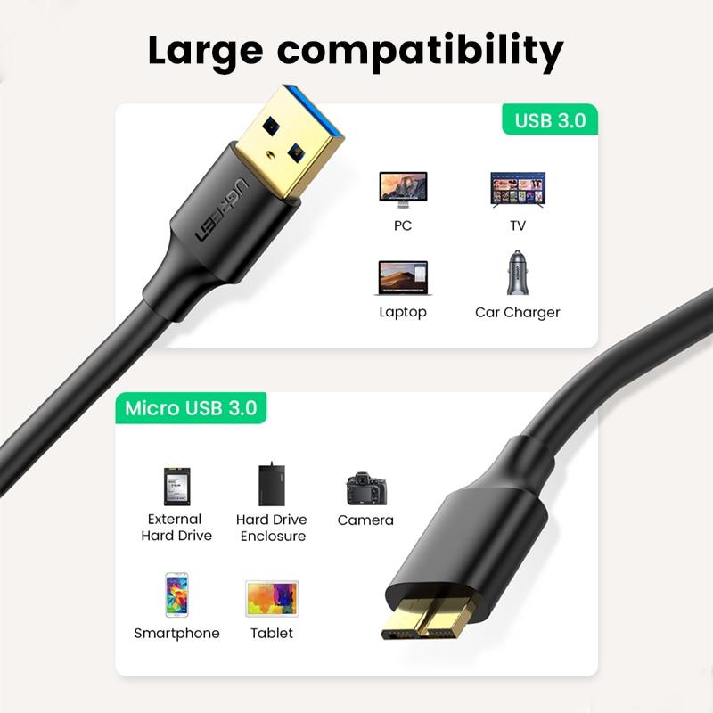 Кабель Ugreen, микро-USB 3.0