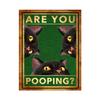 Fun Art Are You Pooping Poster Bathroom Funny Bathroom Sign Canvas Prints Cute Cat Cow Quote Art for Painting Wall  Toilet Decor No Frame