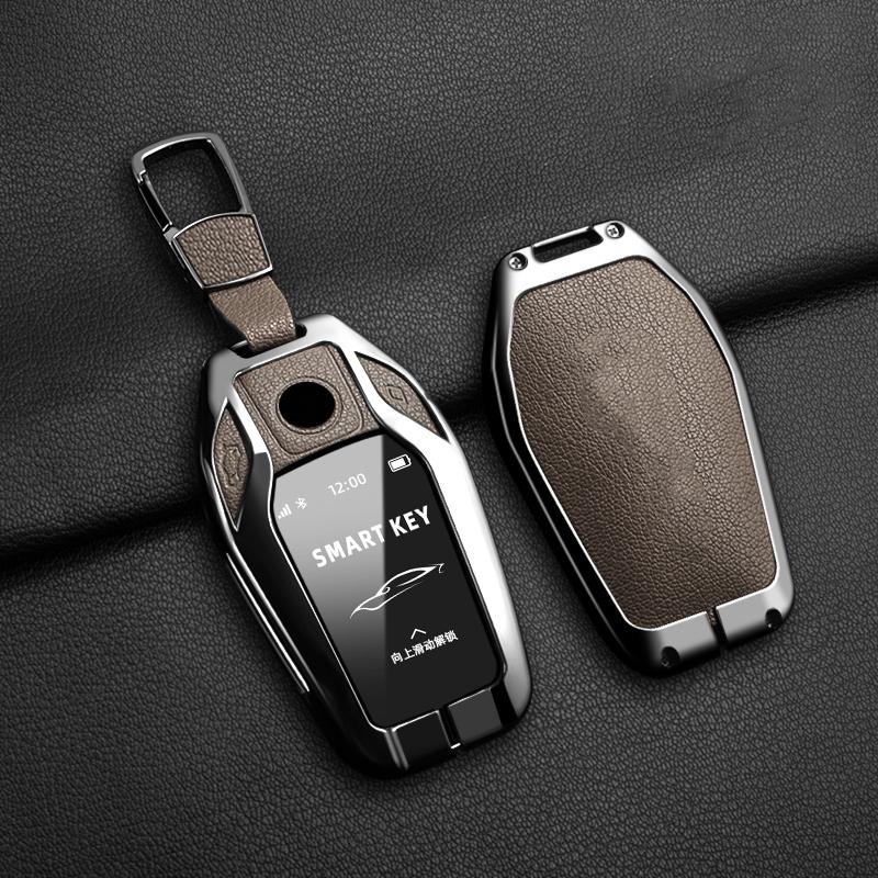 Новый Автомобильный Брелок-Чехол из Кожи Овчины и Сплава для BMW 7 Серии 730 740 535L Серии E X3 X 5 X7 Светодиодный Умный Пульт ДУ Авто Брелок