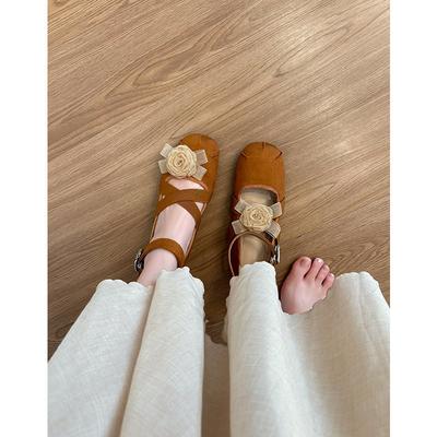 Версия из овчины ~ Кожаные новые китайские ретро-балетки с цветочным узором женские, увеличивающие внутреннюю высоту французские туфли с неглубоким горлом Мэри Джейн