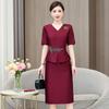 Elegant Red Evening Dress - 2024 Summer Stylish Mother-in-law Wedding Banquet Outfit