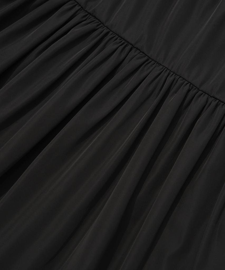 Pallet Layered Shirred Mini Skirt Black