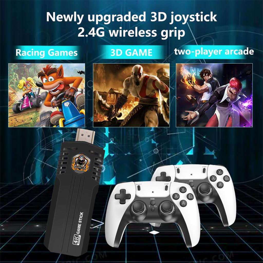 X8 Pro Wireless Retro Game Console with 35000+ Built-in Classic Games, 4K HDMI TV Output, Dual 2.4G Wireless Controller, 64G Nostalgic Game Stick