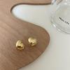 Dongdaemun Metal Heart Earrings - Luxurious Niche Design for Women