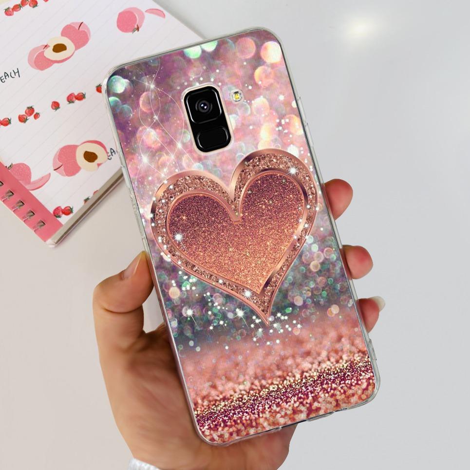 For Cover Samsung Galaxy A8 2018 Case Samsung A5 2018 Butterfly Dinosaur Cat Flower Clear Soft TPU Coque Samsung A8 2018 A5 2018