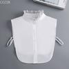 Fashion Women's Embroidery Shirt Fake Collar Removable Mujer Faux Cols White Sweater False Collar Lapel Shirt Blouse Detachable