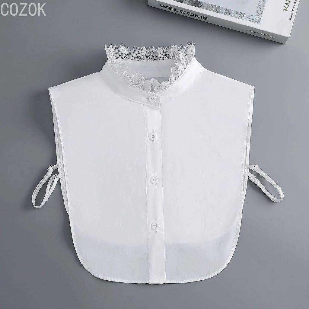 Fashion Women's Embroidery Shirt Fake Collar Removable Mujer Faux Cols White Sweater False Collar Lapel Shirt Blouse Detachable
