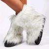 Мода 2024 года, новые женские пушистые сапоги из искусственного меха лисы, женские плюшевые теплые зимние сапоги, роскошная обувь для девочек, меховые сапоги из модной зимней обуви