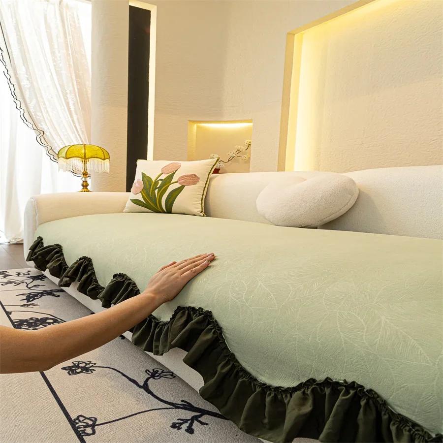 Special-Shaped Sofa Cushion New Four Seasons Universal Non-Slip High-End Sense Cushion Straight Row Sofa Cover Cover