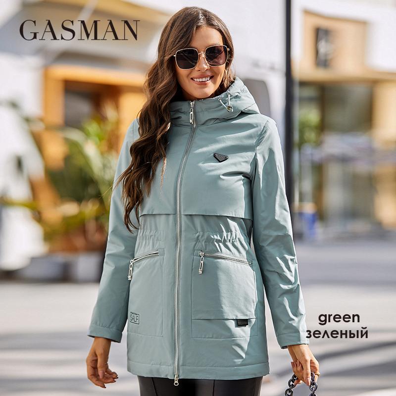 Gasman 2022 женский плащ, ветрозащитная куртка для женщин, повседневные парки средней длины с капюшоном, женская хлопковая одежда 8250