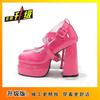 Retro Bow Super High Heel Single Shoes 2025 New Spring Gentle Waterproof Table Thick Sole Thick Heel Mary Jane Shoes