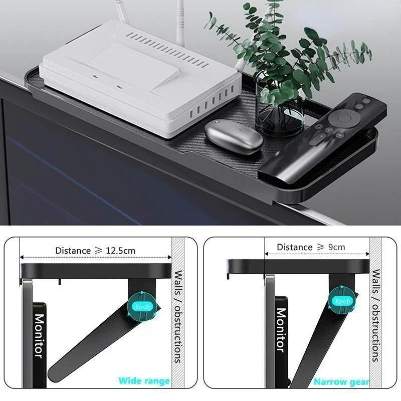 Регулируемая верхняя полка для экрана телевизора, компьютерный монитор, настольный экран, верхняя полка для хранения, телевизионная медиа-коробка, полка для маршрутизатора, домашний органайзер