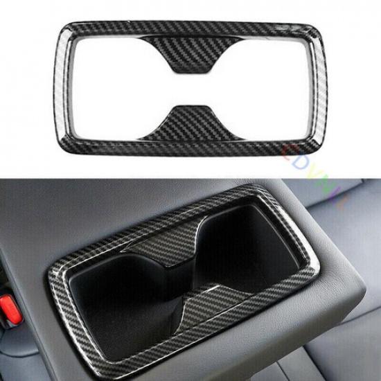 For Toyota RAV4 RAV-4 2019-2021 Carbon Rea Fiber Water Cup Holder Cover Trim