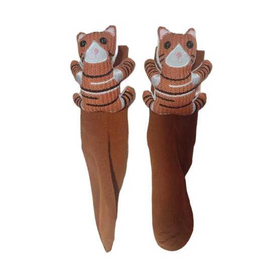 3D Вязаные носки с животными Теплые милые носки до середины голени Ручной вязки Кукла-животное Носки для дома Праздничный подарок на день рождения для женщин девочек