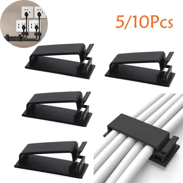 5/10Pcs Cable Clips Adhesive Cord Holders Ideal Cable Cords Management for Organizing Cable Wires Home Office Car