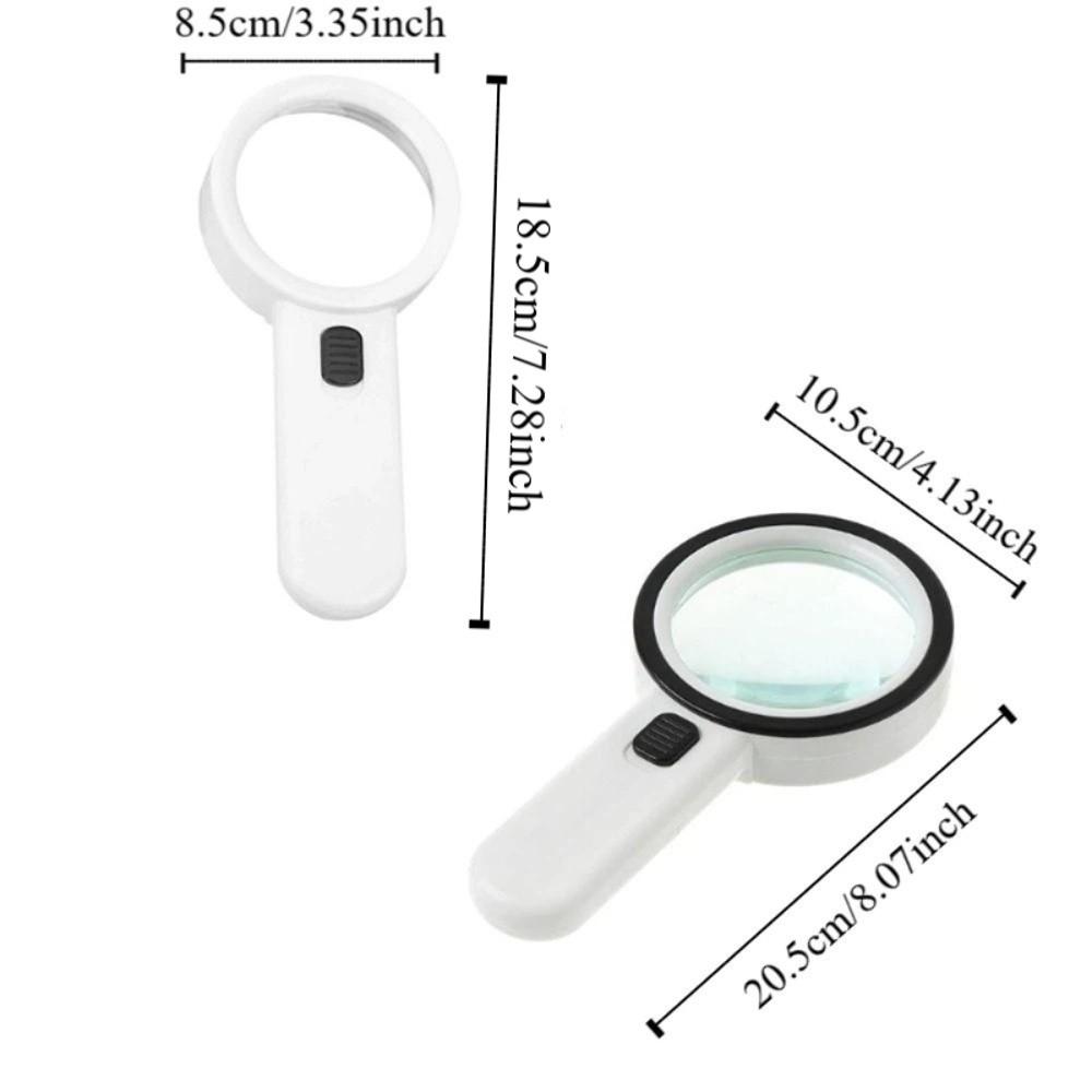 LED Light Lighted Magnifying Glass Illumination Illuminated Magnifier Coins Inspection