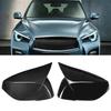 Накладка на зеркало заднего вида с рисунком карбонового волокна Infiniti Q50 - Глянцевый черный