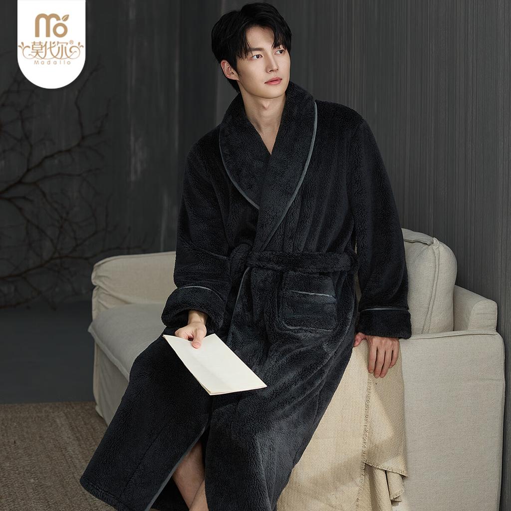 Modal Winter Fleece Thickened Warm Pajamas Autumn and Winter New Bathrobe Plus Size Homewear