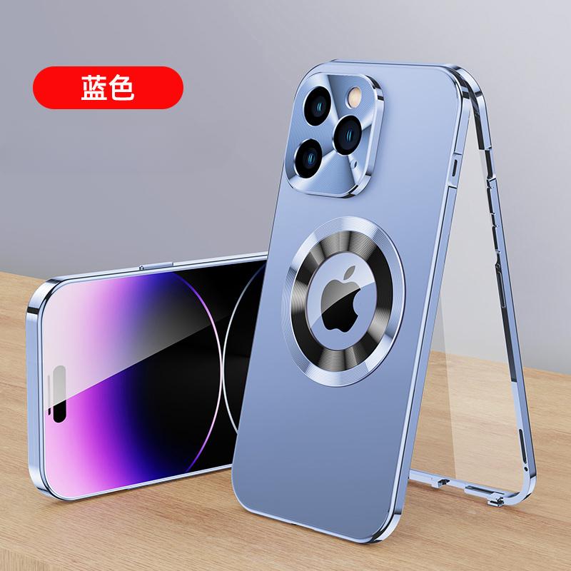 Для iPhone16 15 14 Plus 13 12Pro Max полностью алюминиевый металлический магнитный чехол двухсторонняя защита противоударный чехол протектор экрана
