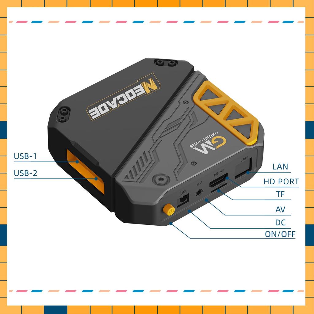 Игра NEOCADE Retro включает в себя 30 лицензированных игр VISCO NES Retro Online Battle Online, игровую систему Android, игровой контроллер HDMI-кабель, совместимую консоль и