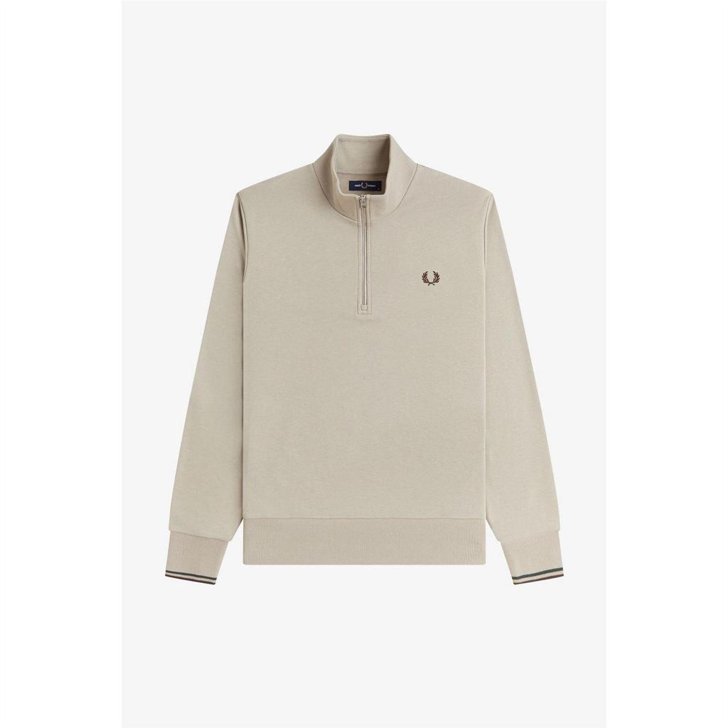 Fred Perry Mens Logo Half Zip Sweatshirt