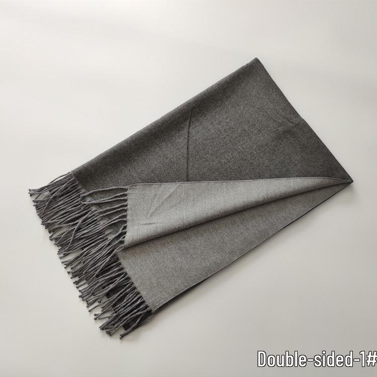 Осень/Зима 2024 Двусторонний красный шарф из имитации кашемира - Однотонный, Теплая шаль для женщин, Европейский и американский стиль.