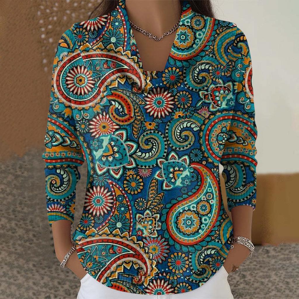 Женский повседневный и модный свитер с круглым вырезом, длинными рукавами и принтом