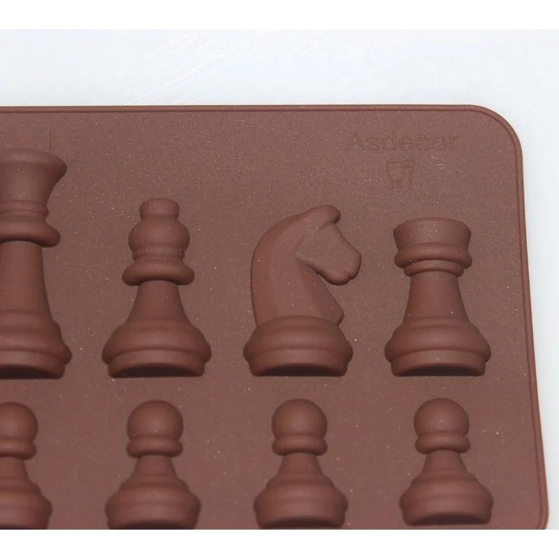 A Set Silicone Fondant Cake Ice Cube Mould Chocolate Baking Tray Chess Mold Sugar Craft Baking Bakeware Kitchen Tool Wholesale