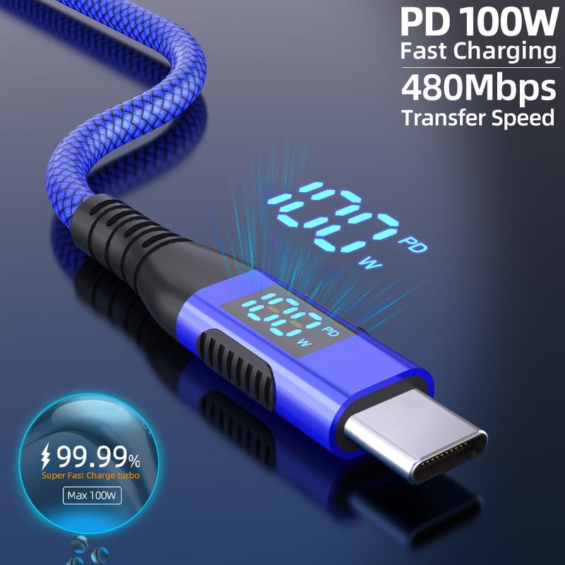 LAIHONEN Type C to Type c Cable 100W PD Fast Charging charger usB c to UsBC Display Cable For Xiaomi POCO F3 Realme Macbook iPad