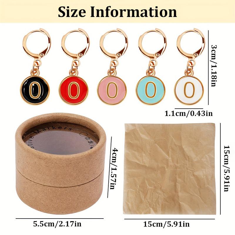 10PC/Set Alloy Enamel Numbered Knit Sewing Accessories Markers DIY Crafts With Removable Locking Clasp For Crochet and Knitting