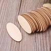 10/20/30pcs Oval Blank Wooden Slices Chips Unfinished Cutout Name Tags DIY Scrapbooking Arts Crafts Projects Decoration