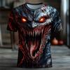 Мужская 3D футболка на Хэллоуин Дракон, футболка с коротким рукавом, 3D-печать, с круглым вырезом, преувеличенный дизайн, одежда для вечеринки ужасов, уличная одежда, одежда для всех сезонов