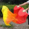 Double-Sided Long Silk Dance Fan with Streamer for Yangko and Square Dance Performance