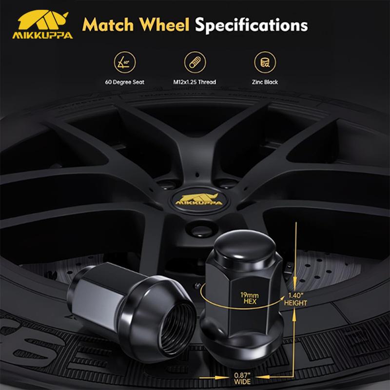 MIKKUPPA 20 шт. Колесные гайки M12x1.25 Закрытые, из легированной стали, автомобильные аксессуары, замена для Nissan Altima Maxima Subaru