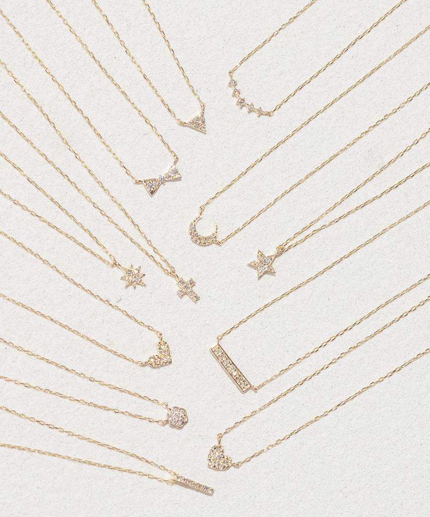 Ожерелье из желтого золота K10 со звездой и бриллиантом L&Co 66-7646