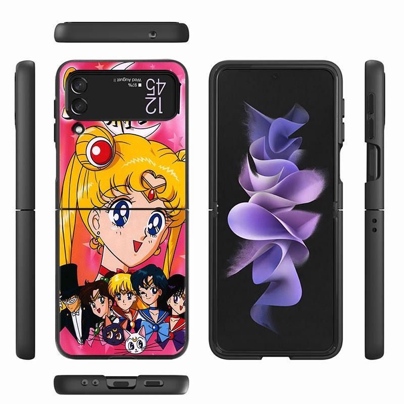 Чехол для Samsung Galaxy ZFlip3 Z Flip 4 ZFlip Z Flip 3 5G ZFlip4 противоударный жесткий ПК Funda Japan Sailors-Cute Moons
