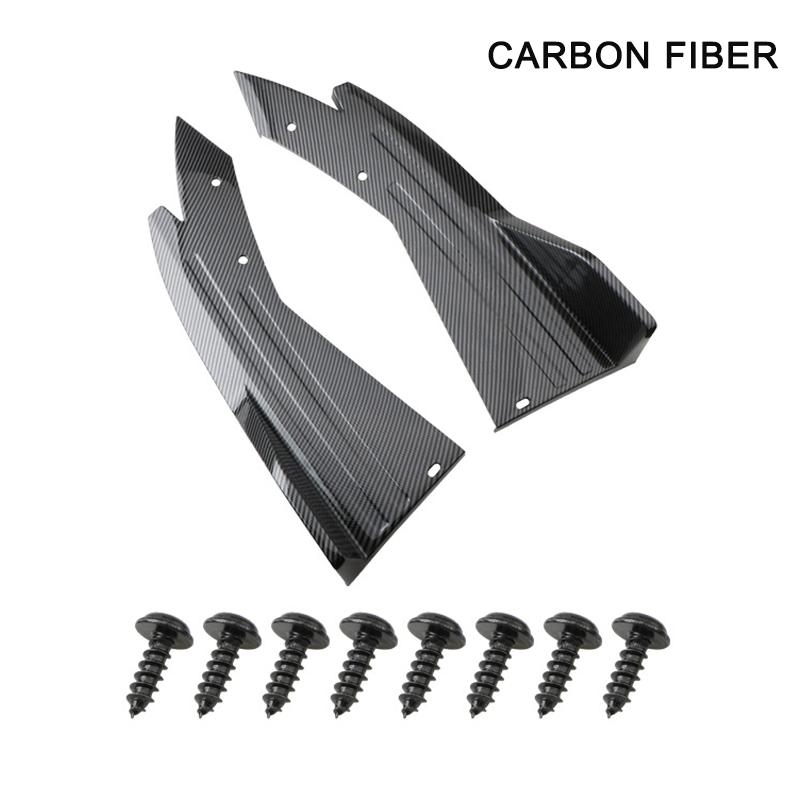 2 шт. Универсальный автомобильный задний бампер спойлер губа карбоновое волокно крыло отделка защита противоударный диффузор боковая юбка обертка угловой сплиттер