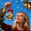 Christmas Pendant Scene Ball Festive Atmosphere Decoration with House Inside Decorative Ornament Home Party