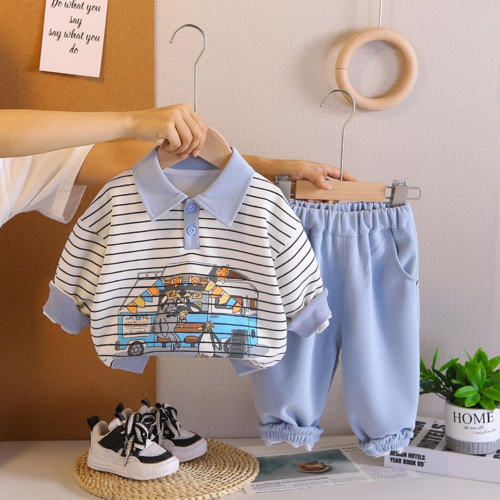 Детский повседневный комплект с длинным рукавом, удобные наряды для повседневной носки