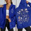 Beautiful Flower Clusters Printing Women Zipper Hoodie Vintage All-Match Hoodies Street Streetwear Autumn Tracksuit