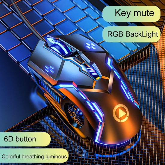 G5 Проводная мышь Бесшумная Компьютерные аксессуары RGB-подсветка Эргономичная USB 3200DPI Киберспорт Механическая