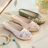 [Cai Xuan] 2025 Summer New Mercerized Satin Slippers Retro Sandals Cheongsam Ancient Hanfu Shoes Women's Single Shoes